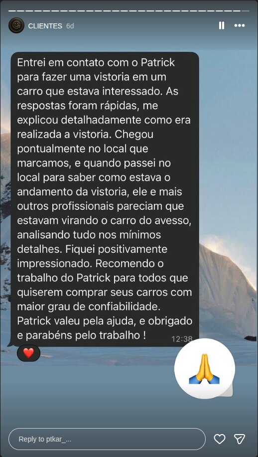 Depoimento de comprador satisfeito